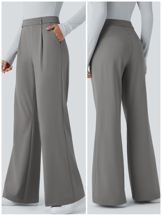 HALARA Pants - Halara Flex Day Stretch High Waisted Pocket Work Flare Pants Silent Storm Gray